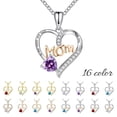 thumbnail image 1 of Mom Necklace I Love You Mom Gifts Mother's Day Gifts 925 Sterling Silver Necklace Birthstone Necklace for Mom Birthday Gifts for Mom Gifts from Daughters Son Gifts For Women, 1 of 4