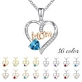 thumbnail image 1 of Mom Necklace I Love You Mom Gifts Mother's Day Gifts 925 Sterling Silver Necklace Birthstone Necklace for Mom Birthday Gifts for Mom Gifts from Daughters Son Gifts For Women, 1 of 4