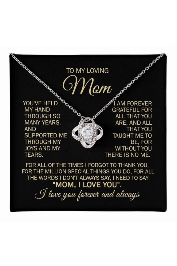 To My Mom Necklace Meaningful To Mom From Son Without You There Is No Me I Love You Necklace, Sentimental Mother'S Day Mom From Son, Give For Mothers On Thanksgiving#9 #181, White Love Knot Necklace