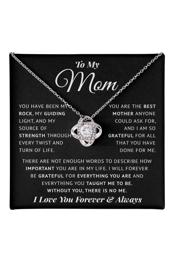 To My Mom Necklace Meaningful To Mom From Son Without You There Is No Me I Love You Necklace, Sentimental Mother'S Day Mom From Son, Unique Moms Birthday Ideas#11 #167, Gold Love Knot Necklace