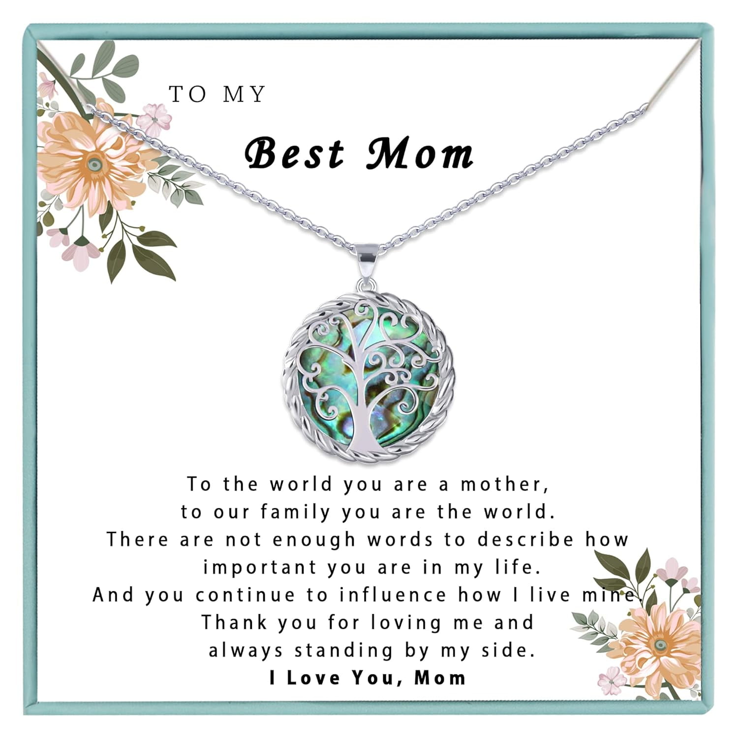 Mom Necklace as Mom Birthday Gifts from Daughter Son, Mother Necklaces as Birthday Gifts for Mom, Mom jewelry as Unique Sentimental Jewelry Gifts for Mom