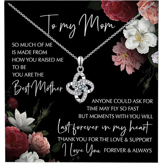 To My Mom Necklace From Son Daughter, Necklace for Mom, Gifts For Mom, Meaningful Gifts For Mother, Pendant Jewelry with Message Card, Mother's Day Gift,Birthday Gift, Valentines Day Gifts for Mom