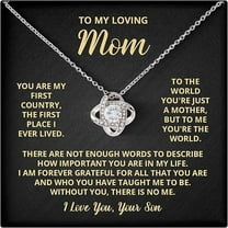 To My Mom Necklace From Son With Heartfelt Message Card & LED Box for Her, Meaningful Mothers Day Gifts For Mom From Son, Birthday Gifts For Mother Necklace