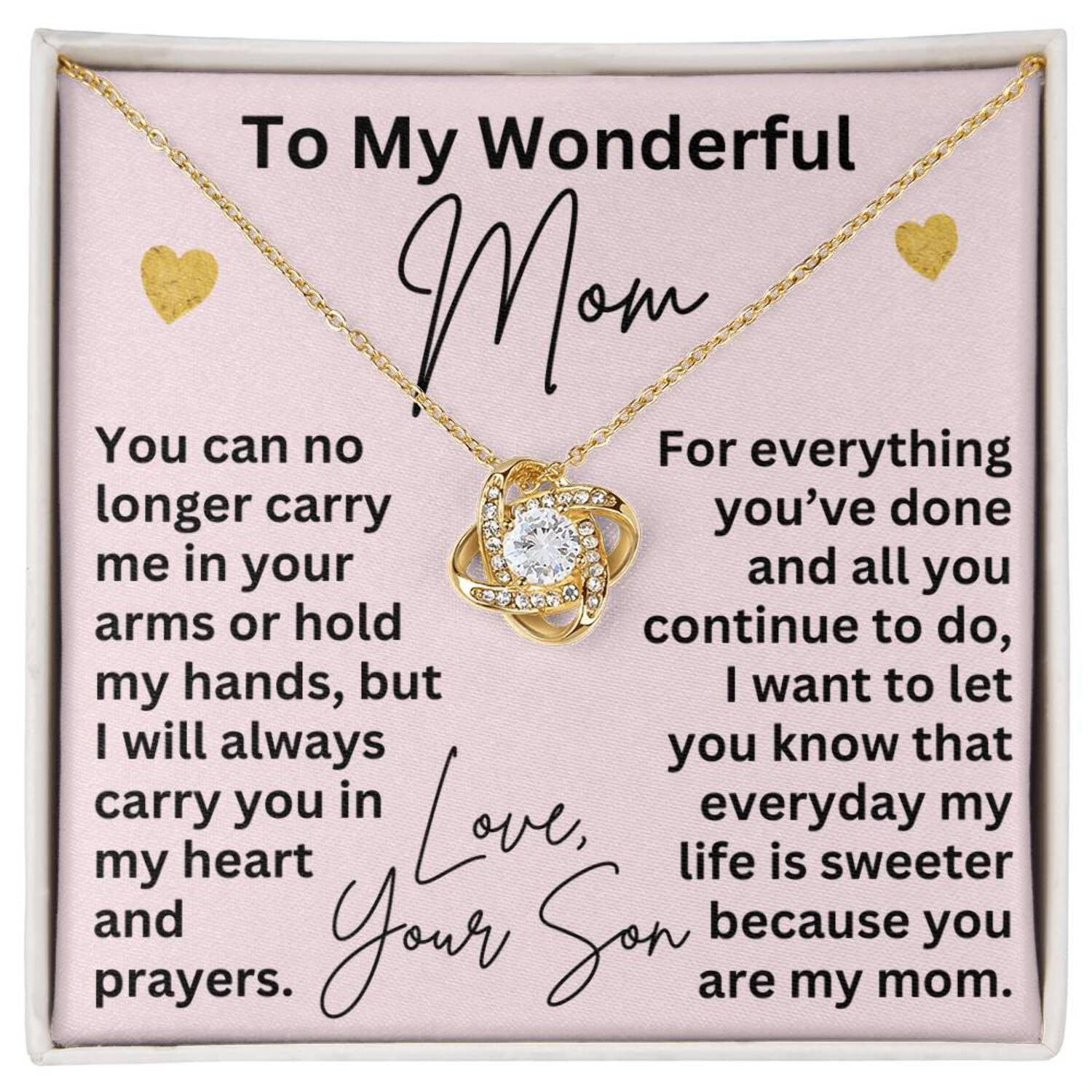 To My Mom Necklace from Son Mom Christmas Gifts from Son I Will Always ...