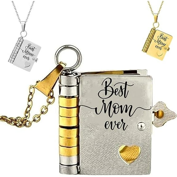 Mom Necklace for Women - Heartfelt Message Jewelry for Mom from Daughter Son, My Incredible mom Book Necklace, Personalized Hummingwings book necklace, Carries Everlasting Love