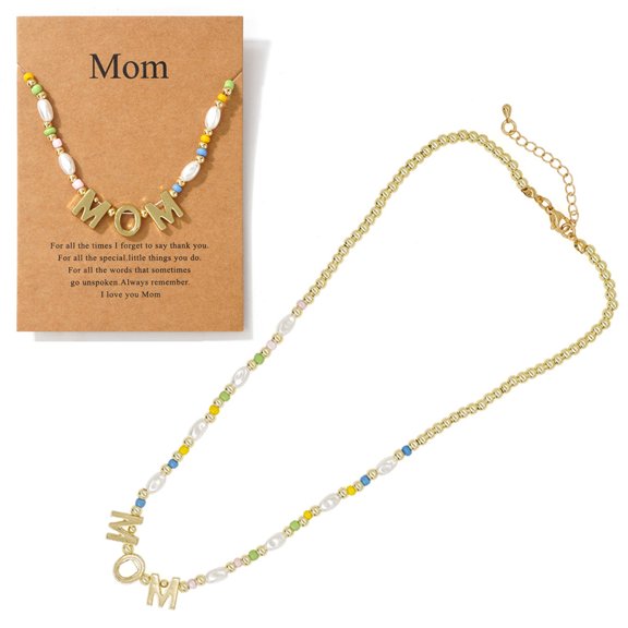 Mom Necklaces Pendants for Women, Jewelry Mother Girlfriend Grandma Birthday Gifts for Mom from Daughter, Mother's Day Gift