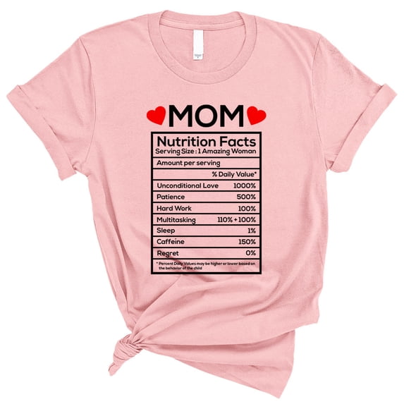 Mom Nutrition Facts Shirt Unisex X-Large Pink