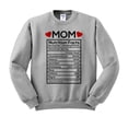 thumbnail image 1 of Mom Nutrition Facts Sweatshirt Unisex 3X-Large Grey, 1 of 5