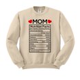 thumbnail image 1 of Mom Nutrition Facts Sweatshirt Unisex Large Sand, 1 of 5