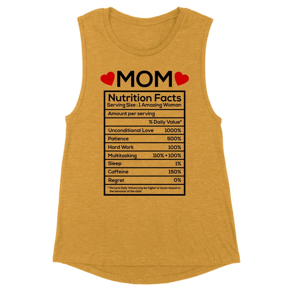 Mom Nutrition Facts Women's Muscle Tank Large Antique Gold - Walmart.com