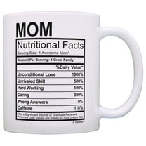 Mom Nutritional Facts Label Funny Gifts for Mom Gag Gift Coffee Mug Tea Cup White
