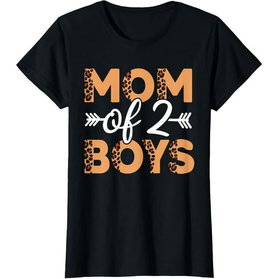 Mom Of 2 Boys Cute Mama Mommy Happy Mothers Day Boy Mom T-Shirt100% cotton