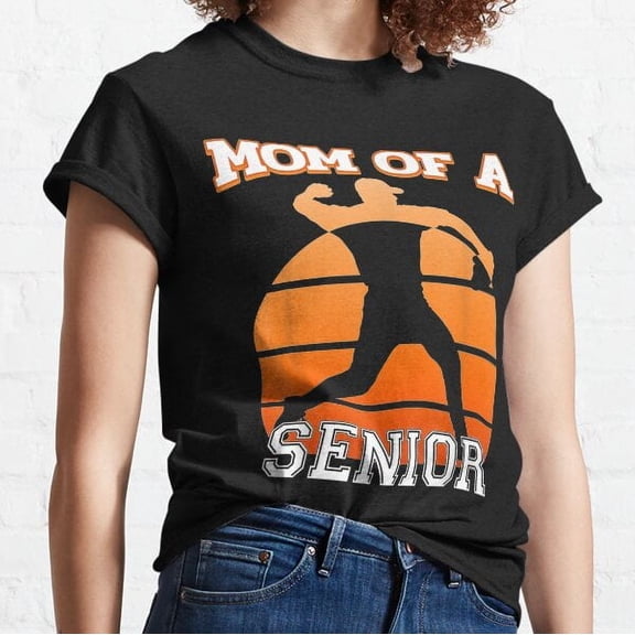 Mom Of A Baseball Son High School Senior Double Play Sunset Classic T-shirt