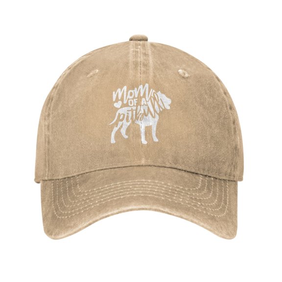 Mom Of A Pitbull Unisex Adult Washed Denim Cotton Sport Outdoor Baseball Cap Adjustable Cowboy Baseball Hat