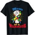 thumbnail image 1 of Mom Of A Warrior Puzzle Ribbon Cool Autism Awareness Gift T-Shirt, 1 of 4