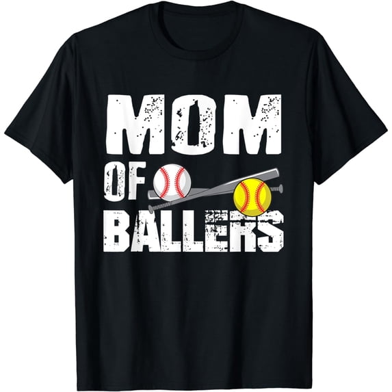 Mom Of Ballers Funny Baseball Softball Game Mothers Day Gift T-Shirt