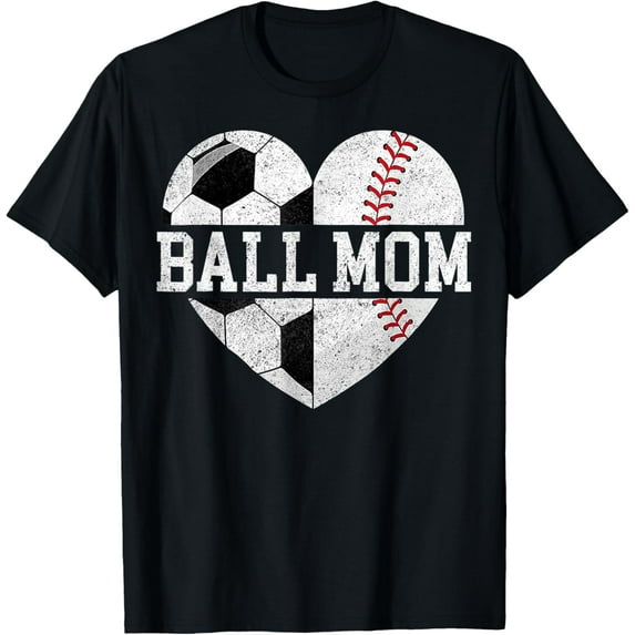 Mom Of Both Heart Soccer Baseball Sports Mom Mother'S Gift T-Shirt Unisex S-5XL Hot Trending Shirt, Vintage Birthday Gift