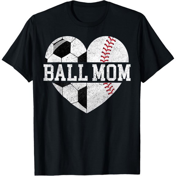 Mom Of Both Heart Soccer Baseball Sports Mom Mother'S Gift T-Shirt Unisex S-5XL Hot Trending Shirt, Vintage Birthday Gift