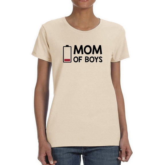 Mom Of Boys Energy Depleted T-Shirt Women -Smartprints Designs, Female XX-Large