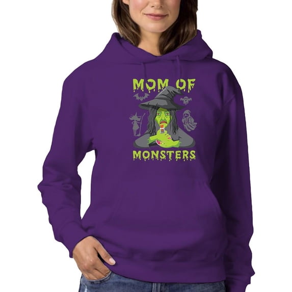 Mom Of Monsters. Funny Quote. Hoodie Women -Image by Shutterstock, Female Medium