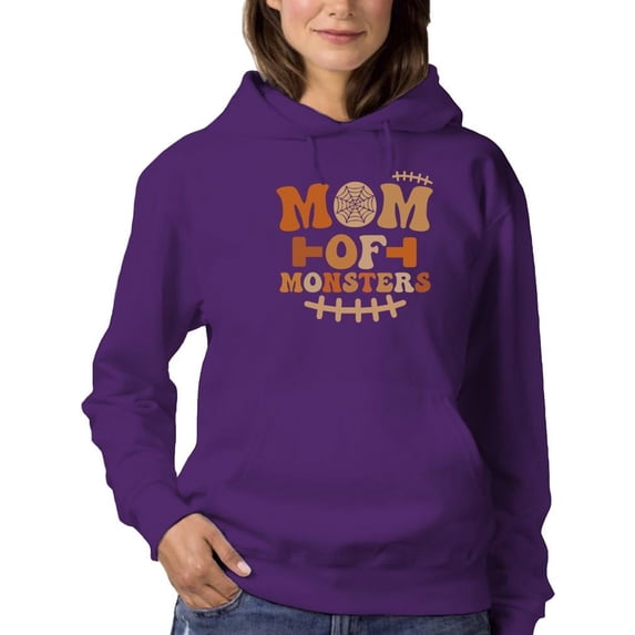 Mom Of Monsters. Funny Quote Hoodie Women -Image by Shutterstock, Female Small