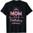 thumbnail image 1 of Mom Of The 1st Birthday Princess Girl One Years Old B-day T-Shirt Black Small, 1 of 4