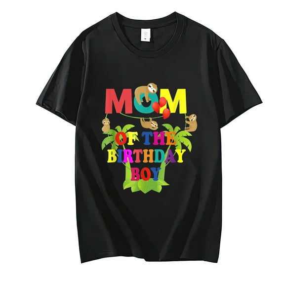 Mom Of The Birthday Boy Sloth Kid Birthday Party T-Shirt