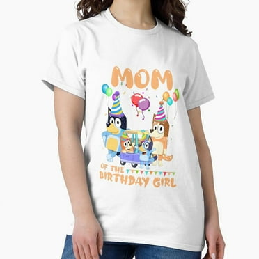 Mom Of The Birthday Girl - Celebratory Cartoon Illustration Classic T-Shirt