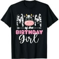 thumbnail image 1 of Mom Of The Birthday Girl Cow Themed Print Mother Mama Softstyle Unisex T-Shirt,Black Color,Size 2XL, 1 of 5