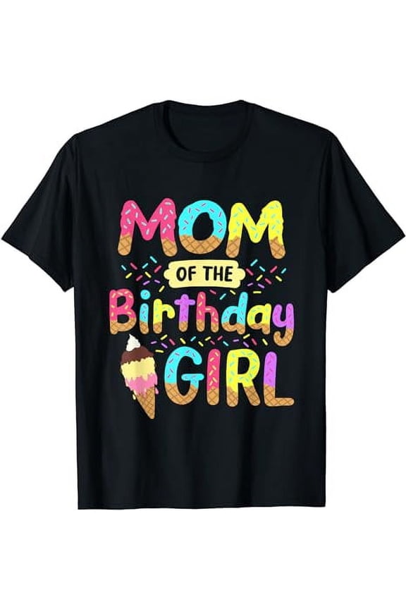 Mom Of The Birthday Girl Family Snowflakes Winter Party T-Shirt