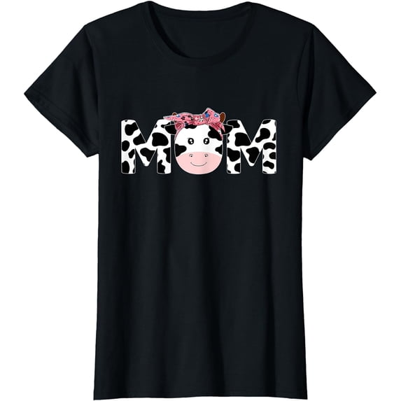 Mom Of The Birthday Mother Girl Cow Farm Cow Mommy 1st T-Shirt