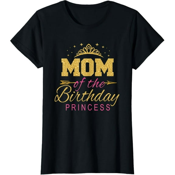 Mom Of The Birthday Princess Girls Party T-Shirt100% cotton