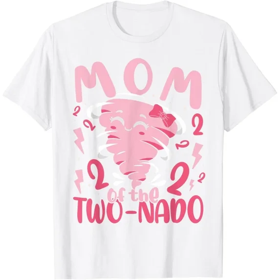 Mom Of The Two-Nado Tornado Theme 2Nd Birthday Party T-Shirt Unisex S-5XL Hot Trending Shirt, Vintage Birthday Gift