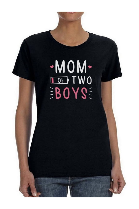 Mom Of Two Boys. Women T-Shirt, Female 3X-Large