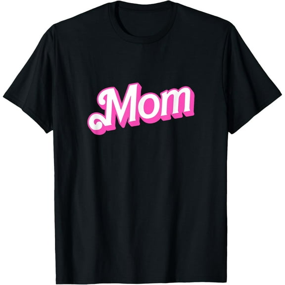 Mom Pink & White Overlapping Font Halloween Costume T-Shirt100% cotton
