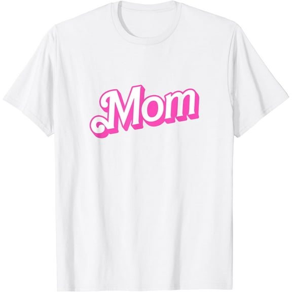 Mom Pink & White Overlapping Font Halloween Costume T-Shirt