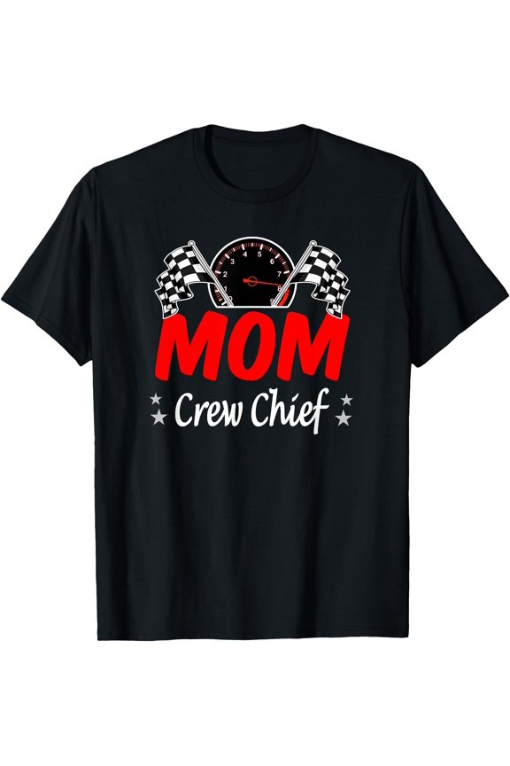 Mom Pit Crew Chief Racing Birthday Childs Party Fun T-Shirt, Unisex T-Shirt