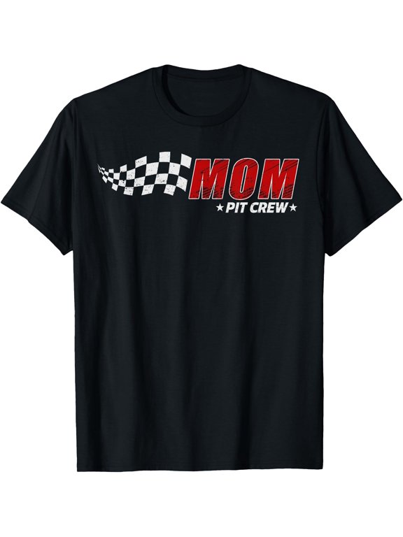 Mom Pit Crew Race Car Birthday Family Matching Pit Crew T-Shirt BLACK Unisex S-5XL Hot Trending Shirt, Vintage Birthday Gift