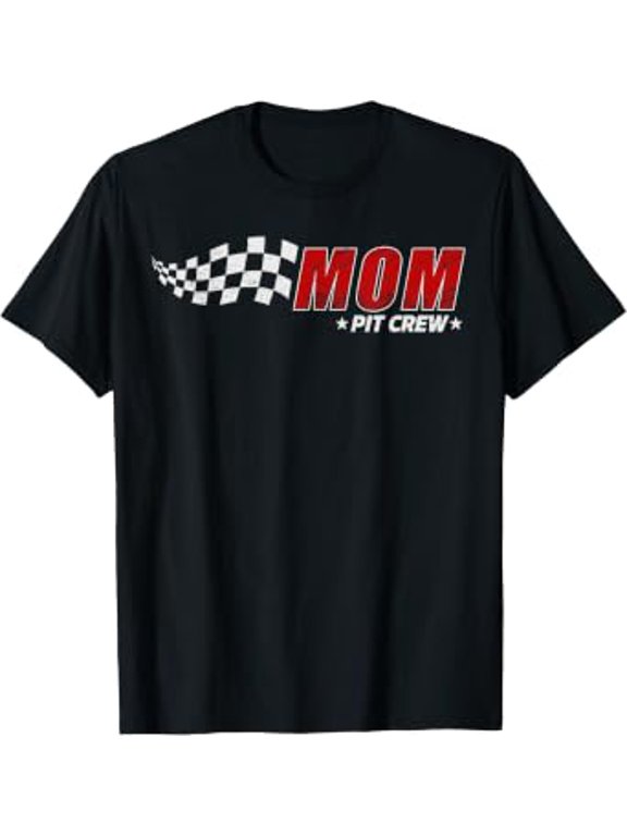 Mom Pit Crew Race Car Birthday Family Pit Crew T-Shirt