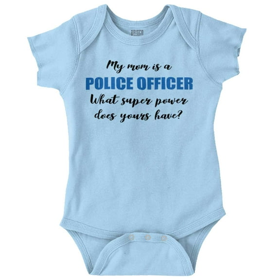 Mom Police Officer Superhero Adorable Romper Boys or Girls Infant Baby Brisco Brands 12M