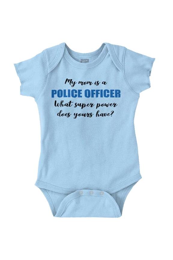 Mom Police Officer Superhero Adorable Romper Boys or Girls Infant Baby Brisco Brands 12M