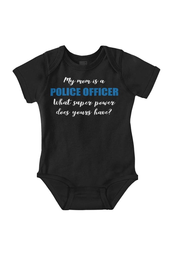 Mom Police Officer Superhero Adorable Romper Boys or Girls Infant Baby Brisco Brands 12M