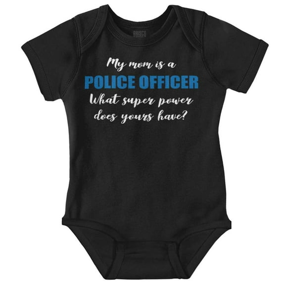 Mom Police Officer Superhero Adorable Romper Boys or Girls Infant Baby Brisco Brands NB