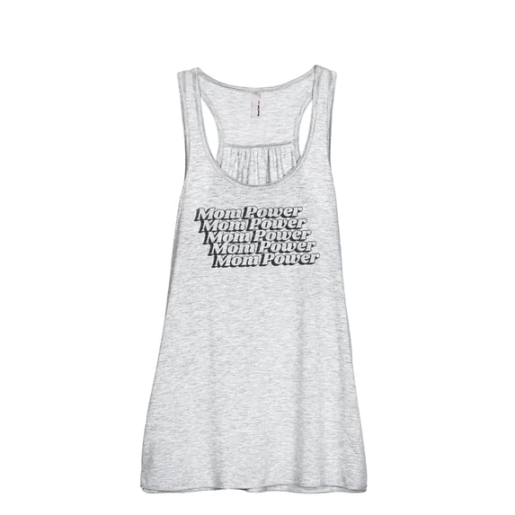 Mom Power Women's Fashion Sleeveless Flowy Racerback Workout Yoga Tank Top Sport Grey Medium