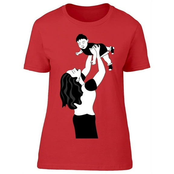 Mom Raising Her Son T-Shirt Women -Image by Shutterstock, Female Medium