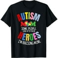 thumbnail image 1 of Mom Raising Hero Puzzle Heart Autism Awareness Mothers Day T-Shirt, 1 of 4