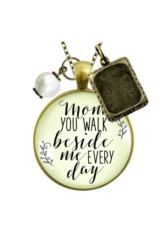 Mom Remembrance Angel Necklace You Walk Gutsy Goodness Female Adult Bronze Metal Jewelry