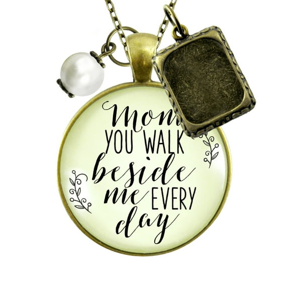 Mom Remembrance Angel Necklace You Walk Gutsy Goodness Female Adult Bronze Metal Jewelry