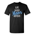 thumbnail image 1 of Mom Repeat Sarcastic Humor Graphic Novelty Super Soft Ring Spun Funny T Shirt, 1 of 3