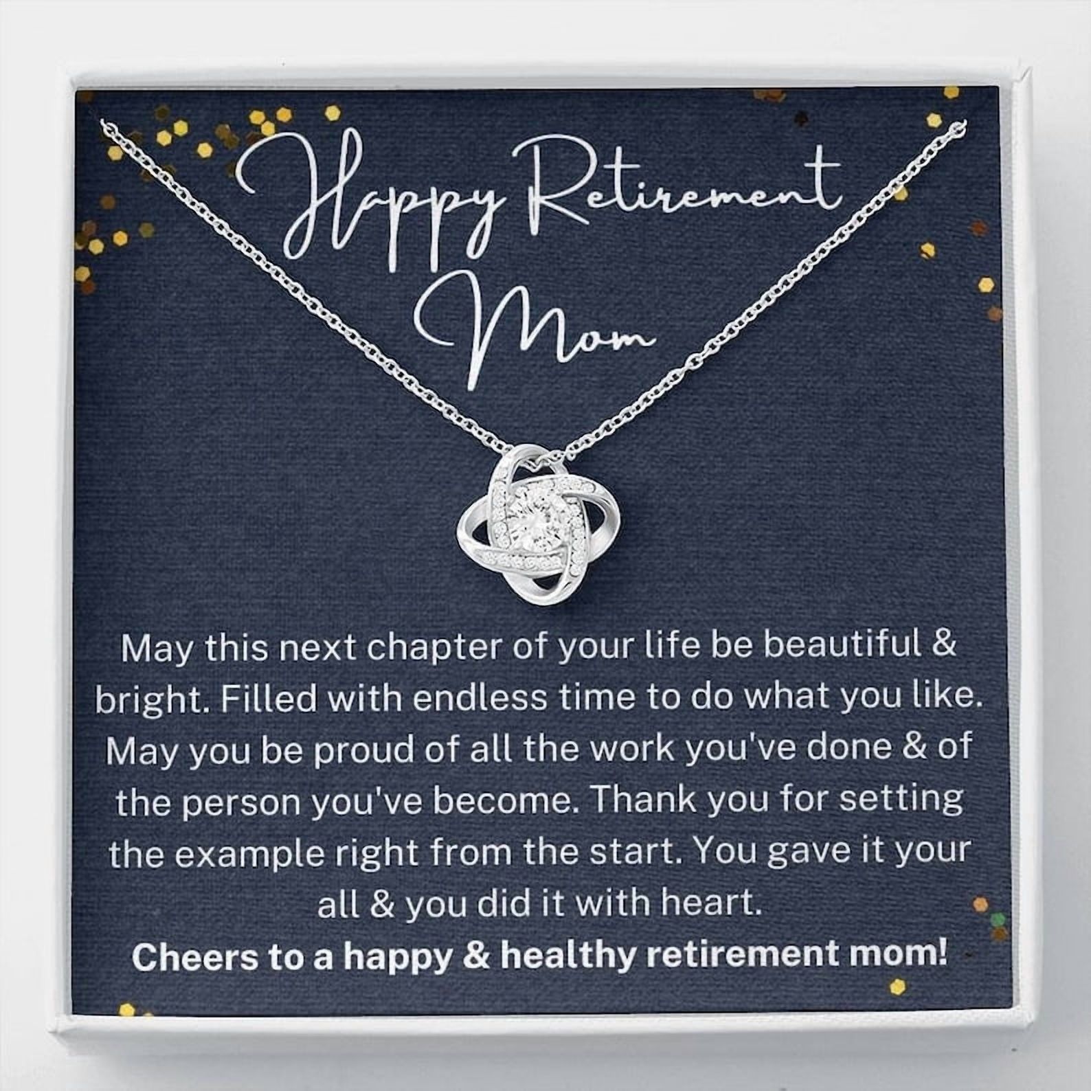 Mom Retirement Love Knot Necklace Gift Best Retirement Mom Retiring